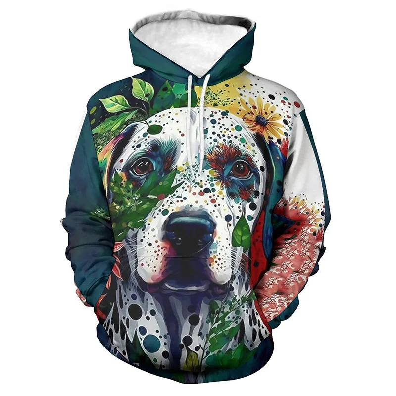 thumbnail image 1 of Sudadera con capucha con estampado de animales de moda para hombre, con estampado 3D de águila, gato y perro, de manga larga, informal, holgada, para mujer, 1 of 5
