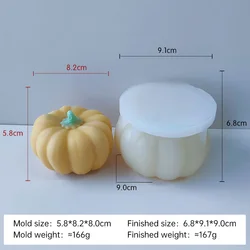 Halloween Pumpkin Silicone Mold for DIY Candle, Resin, and Soap Crafting (J-0495)