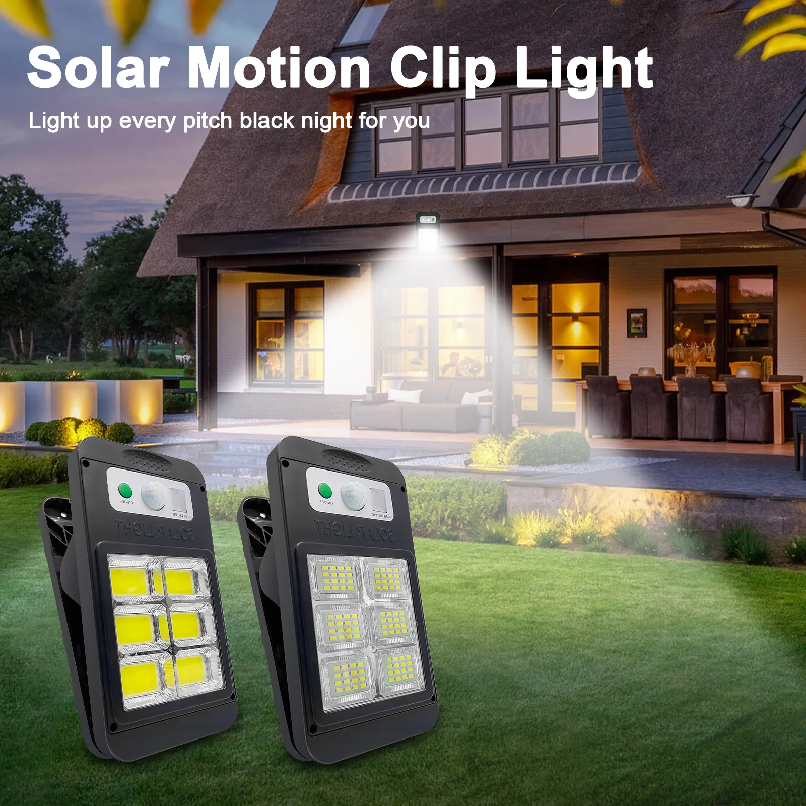 Solar Lights Outdoor Garden Clamp Motion Sensor Led Lights Sunlight Waterproof Terrace Outdoor Solar Lamp For Country House