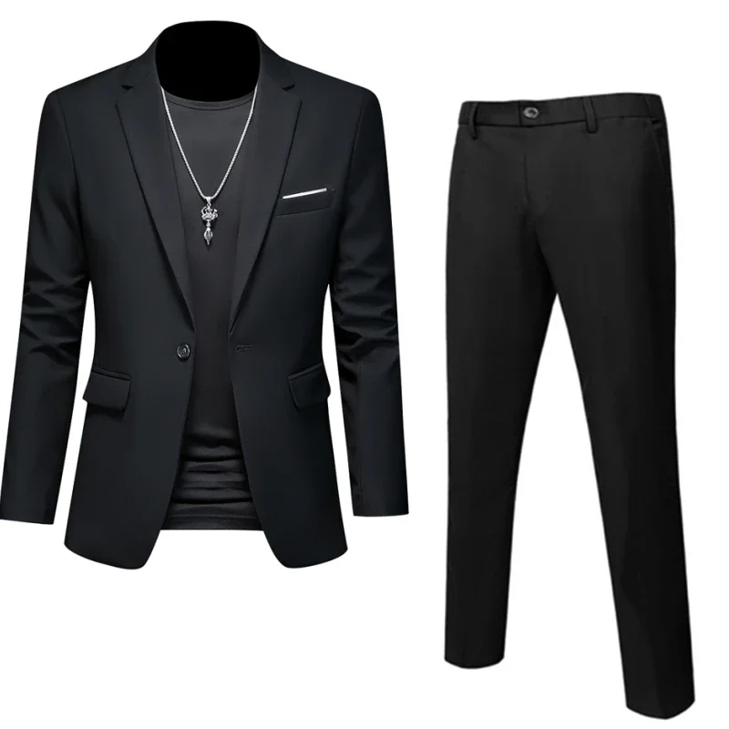 Formal Suit Men's 6XL 5XL Suit Coat + 2 Piece Pants