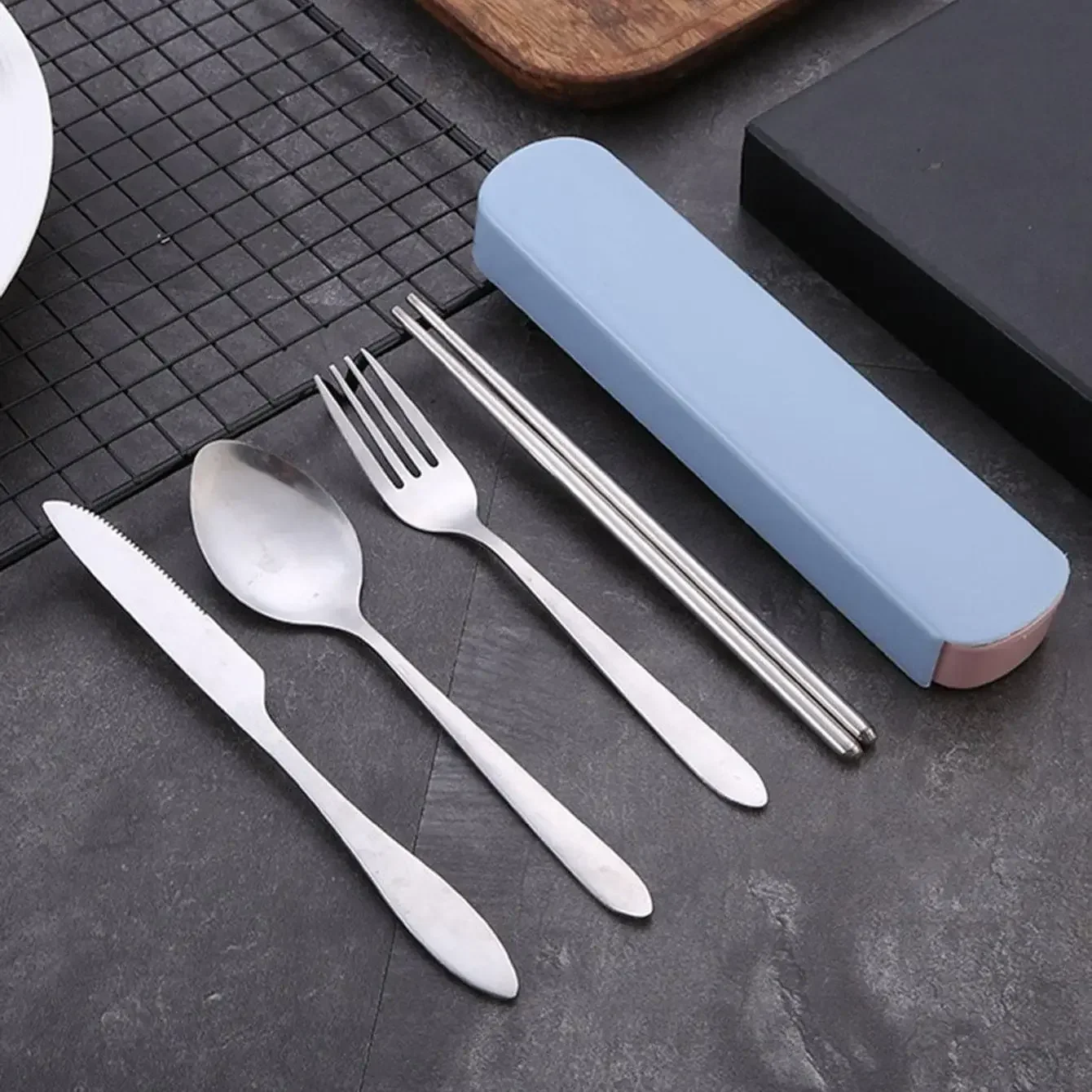 Stainless Steel Portable Cutlery Set With Storage Box | 3-Piece - View #13