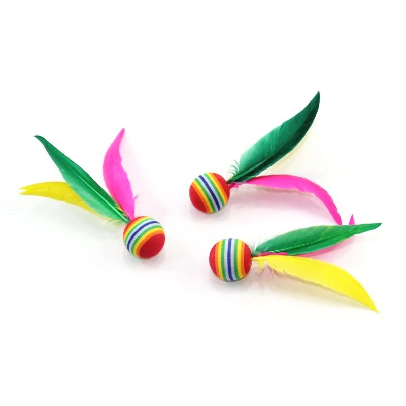 1/5pcs Colorful Feather Shuttlecock China Jianzi Foot Kick Hand Wheel Fancy Goose Feather Shuttlecock Fitness Entertainment