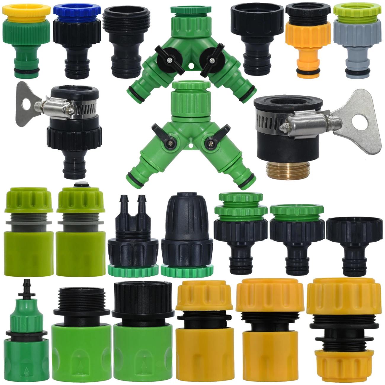 Garden Hose Connector Water Pipe Fittings 1/2" 3/4" Male Female Thread Nipple Joint 1/4" Hose Pipe Fitting Irrigation Water Splitter