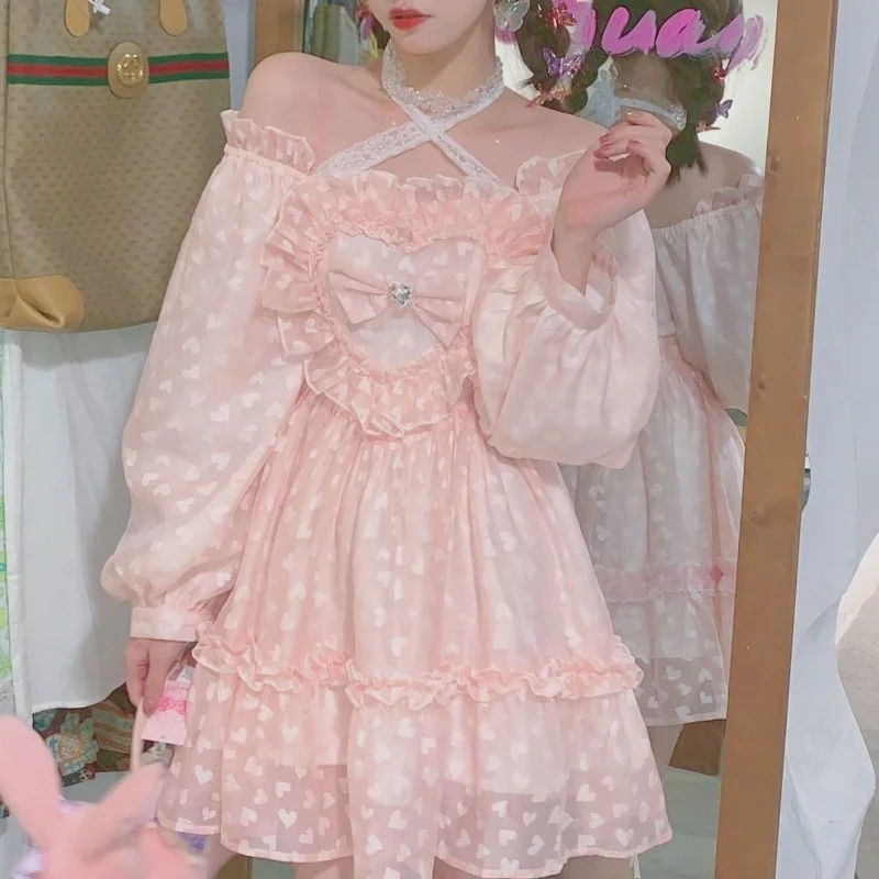 Vestidos Casuais Junnerain Renda Bordando Vestido De Boneca Mulher Japonesa  Harajuku Ulzzang Feminina Coreana Kawaii Roupas Fofas Lolita Para De  $104,98