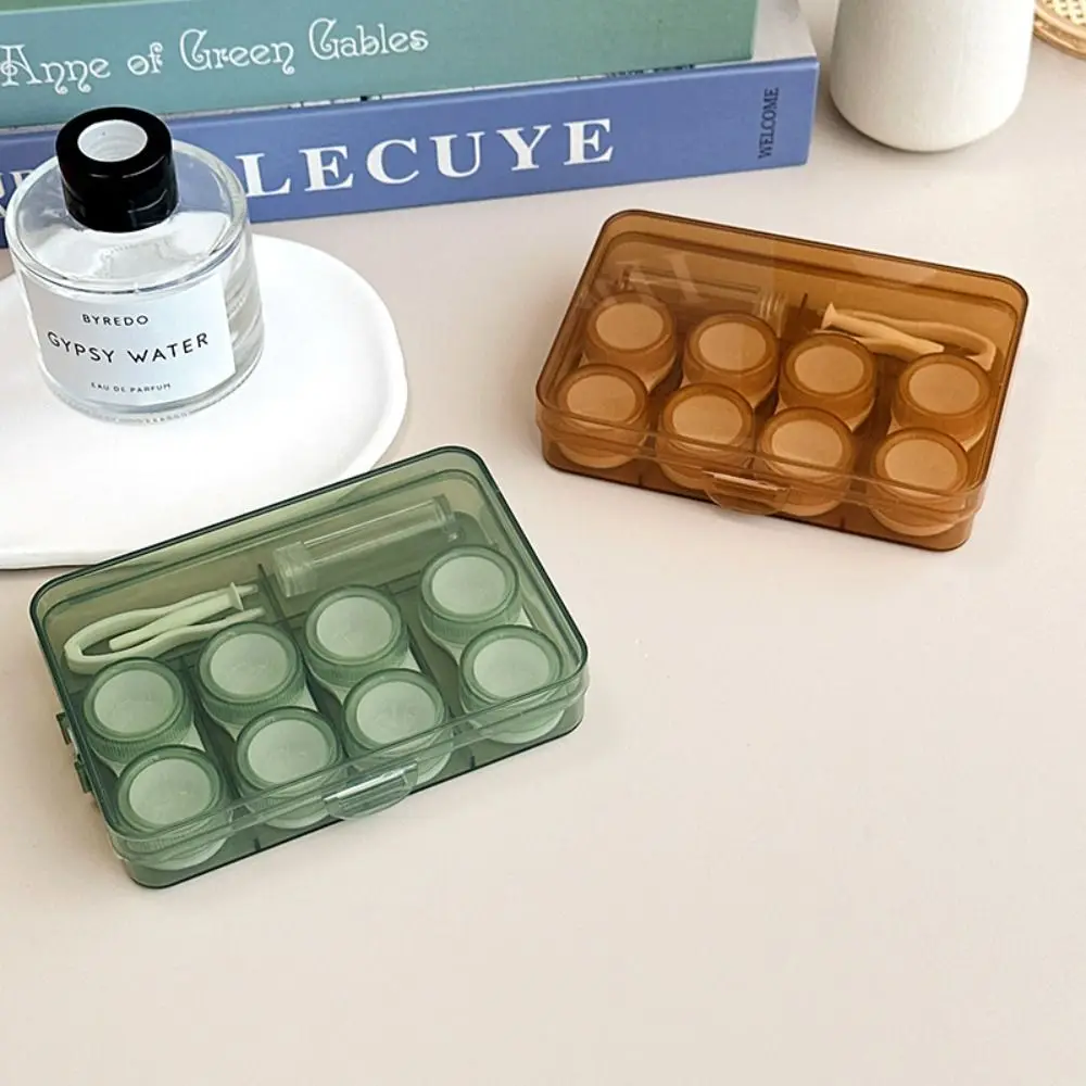 

Small Contact Lense Case Portable Candy Color Cute Contact Lenses Box Solid Color High-capacity Invisible Care Box Women