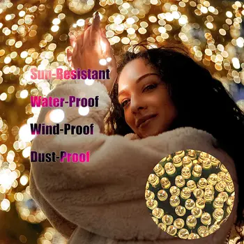 Outdoor Solar String Fairy Light 300 100 LED Festoon Waterproof Street Garland Solar Power Lamp Christmas Party for Garden Decor 2