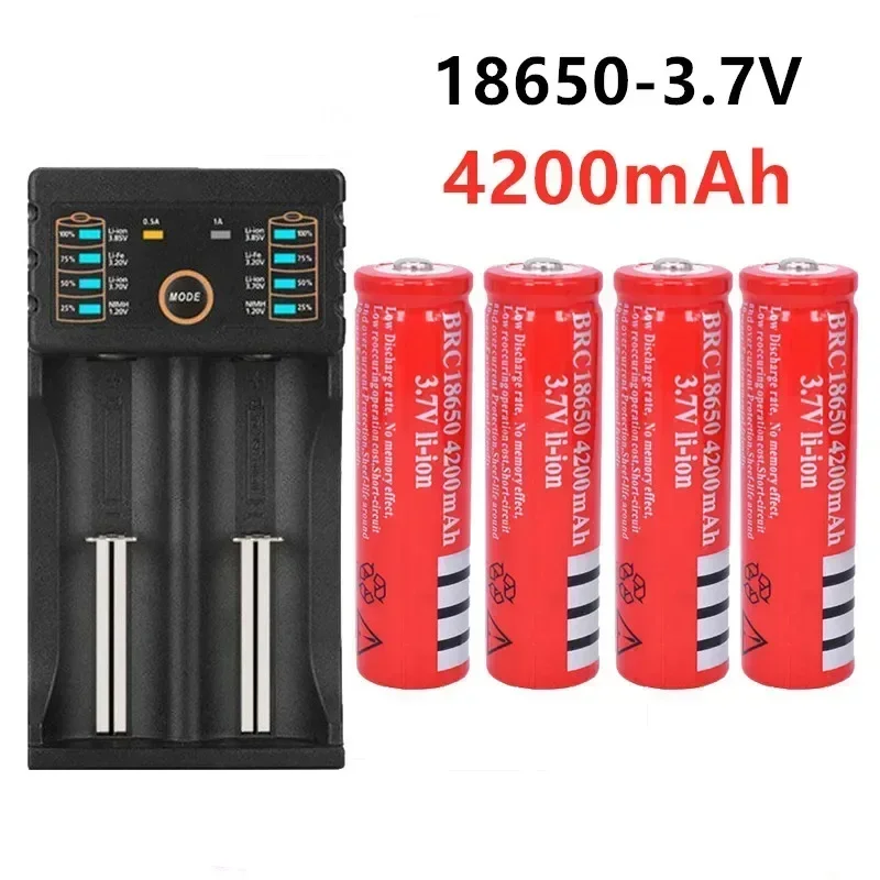 

Original 18650 batterie 3,7V 4200mAh wiederaufladbare liion batterie für Led taschenlampe batery litio batterie + USB Ladegerät