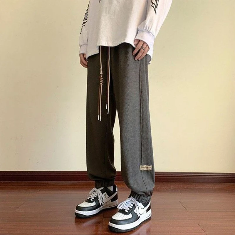 2023 Spring Autumn Y2K Solid Color Loose Casual Pant Man All Match Fashion Style Trousers Cotton KPOP Fashion Style Male Clothes