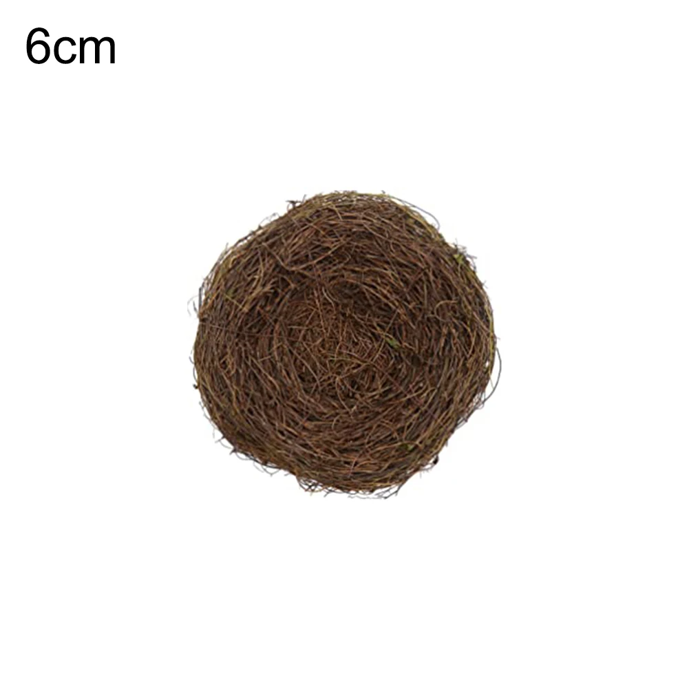 정원 마당용 수제 덩굴 다크 브라운 새 둥지 집, 자연 공예, 휴일 장식 등나무 새 둥지 공예, 6 cm, 8 cm, 10 cm, 12cm