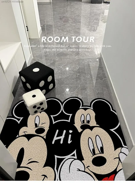 DISNEY Mickey Motif Kitchen Mat Bathroom Mini Rug Floor Door Home
