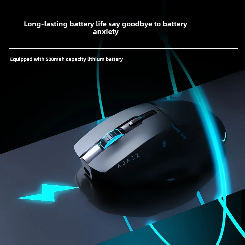 AJAZZ AJ039 Wired Wireless Three-mode 2.4G E-sports Mouse Bluetooth, Charging 500mAh Office Game Computer Can Be Charged