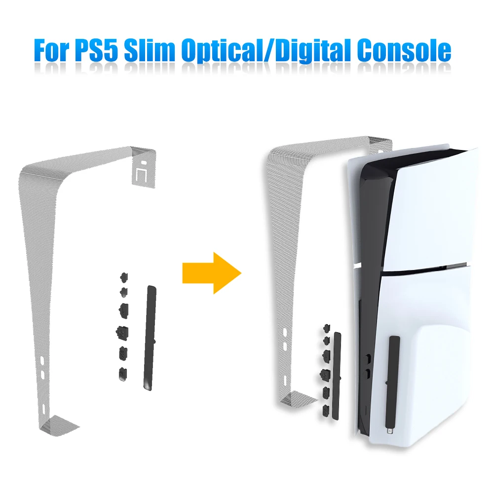 PS5 슬림 실리콘 먼지 플러그 세트, 플레이스테이션 5 슬림 디스크 및 디지털 에디션용 방진 커버, 게임 액세서리