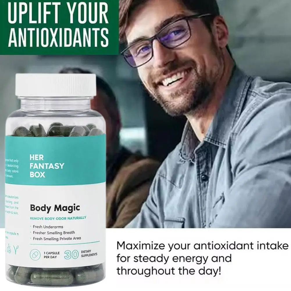 Chlorophyll Capsules 4 pcs Remove Body Odor Naturally Fresh Smelling Breath Fresh Smelling Private Area 30 Dietary Supplements