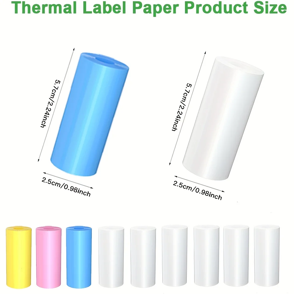 57x25mm 컬러 감열 사진 인화지 리필, 즉석 카메라 및 미니 프린터용 감열지, 즉석 사진 및 메모용