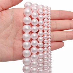 Elegant White and Pink Wrinkled Imitation Pearl Glass Beads - Perfect for DIY Jewelry and Accessories (Pink)