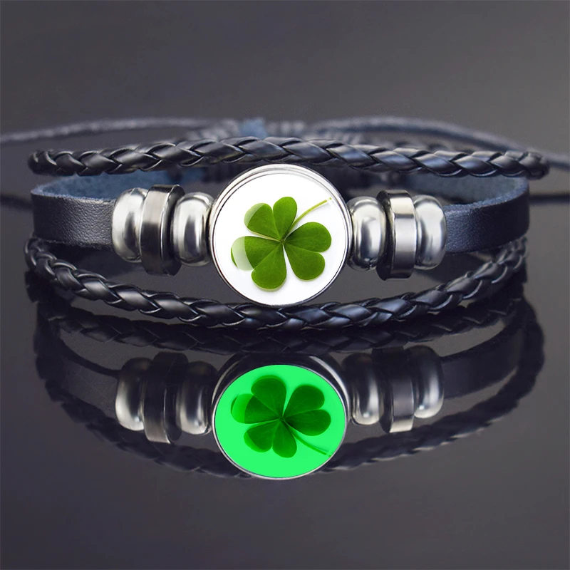 四つ葉のクローバーブレスレット ブレスレット ファインスチール四つ葉のクローバーデザイン