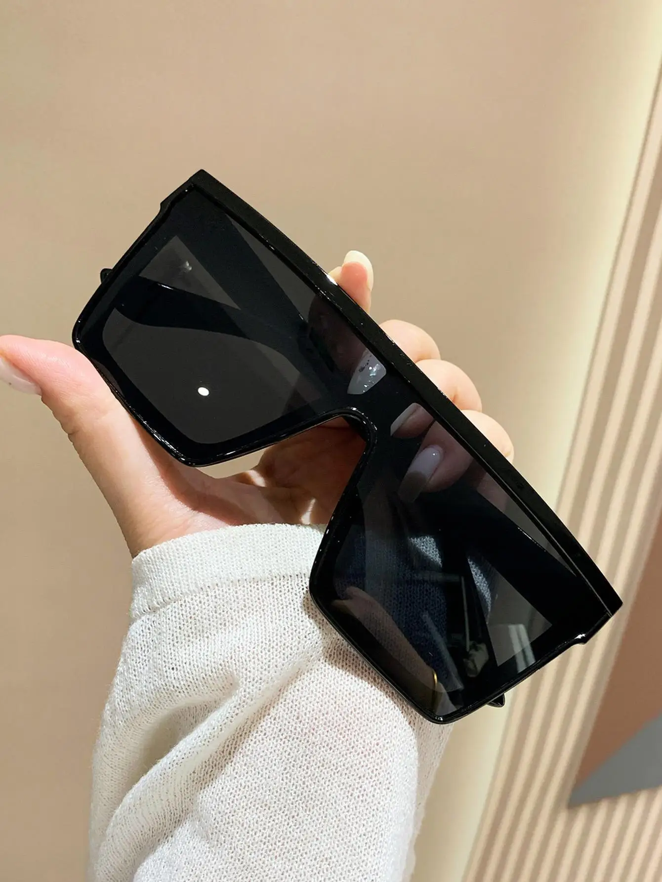 1pair Women Lens Design Casual Fashion Glasses, For Riding Shades Beach Accessories