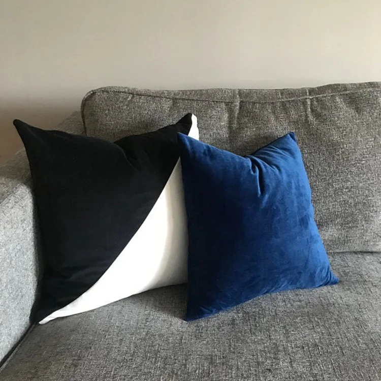 Black Velvet Cushion Covers White Velvet Black Color Pillow Black