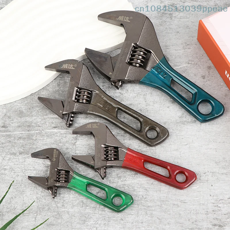 4/5/6/8 Inch Short Handle Adjustable Wrench Large Opening Monkey Spanner Mini Portable Hand Tool for Household Plumbing Repair