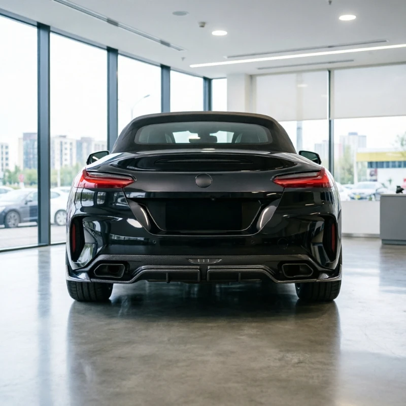 2018+ BMW Z4 G29 M40i 고품질 ABS 자동차 리어 범퍼 립 디퓨저 바디 키트 글로시 블랙 카본 파이버 룩