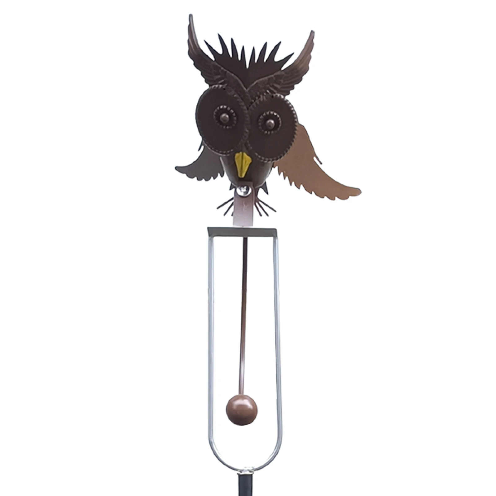 Owl Wind Sculpture Metal Rocking Animal Garden Stakes