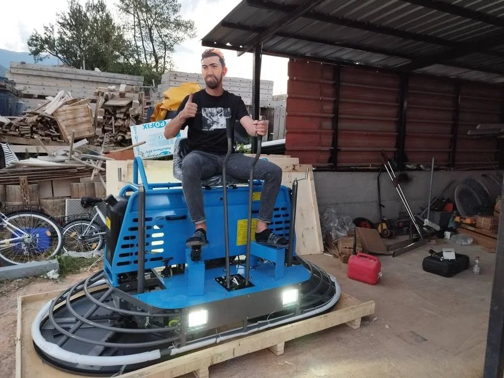 48 in Concrete Vibrating Ride On Power Trowel 1200MM Float Pan Concrete Helicopter Power Trowel Road Leveling Machine