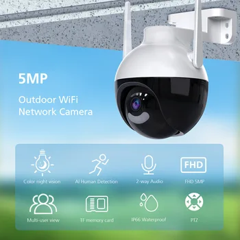 2K UHD 4MP iCsee APP Wide Angle Wirless PTZ IP Dome Camera Full Color AI Humanoid Detection Home Security CCTV Baby Monitor 1