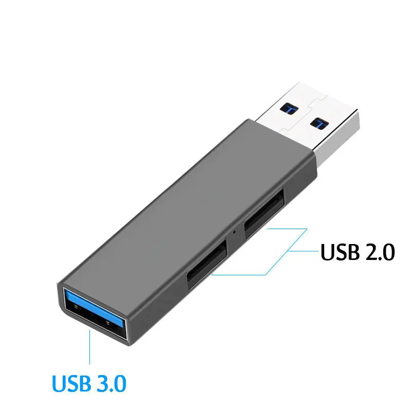 High-Speed USB Hub with Power Adapter - 3-Port Expander
