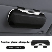 Boîte à lunettes de voiture avec interrupteur à pression, porte-lunettes pour pare-soleil, tissu souple interne, résistant aux rayures, résistant aux chocs, mallette de rangement pour lunettes 4