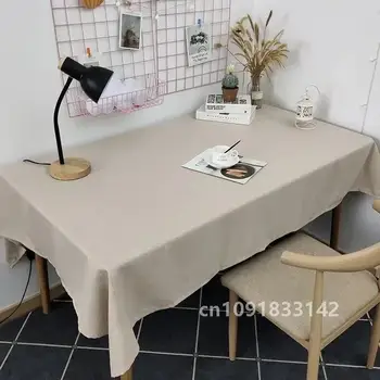 Japanese style dormitory girl heart net red desk student solid cotton linen table cloth art linen  LCDAN22