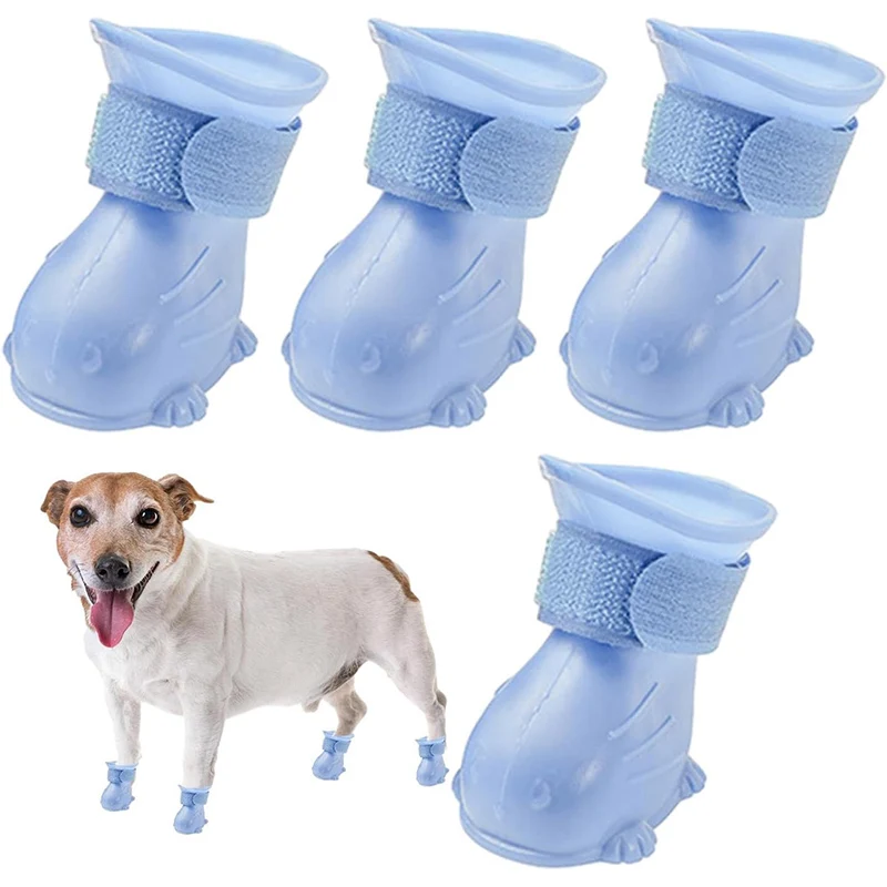 Teile/satz Hund Regen Schuhe Anti Slip Pet Gummi Stiefel Für