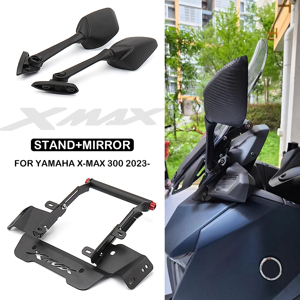 7 8 22mm bar end rear mirrors motorcycle accessories motorbike scooters rearview mirror side view mirrors moto for cafe racer For Yamaha XMAX 300 X-Max300 X-MAX 300 Xmax300 2023 Motorcycle Accessories Rear View Mirrors Front Phone Bracket Rearview Holder