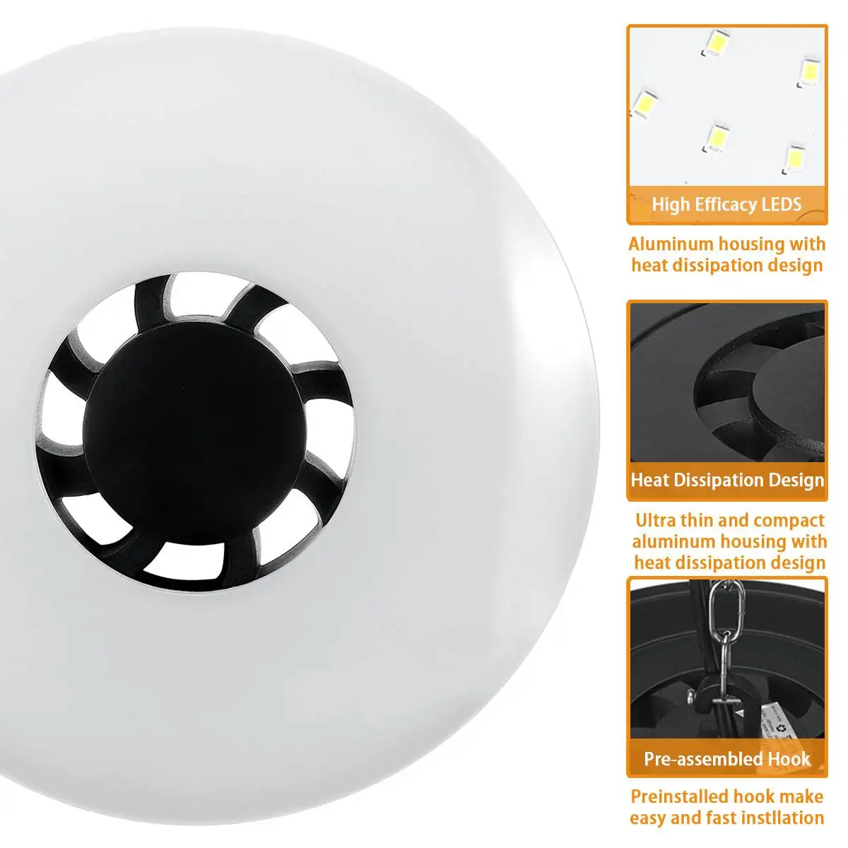 Conduziu a Luz da Garagem Luz de Teto para Casa Novo Industrial Armazém Iluminação Led Alta Baía Lâmpada Oficina 200w 230v 6500k Ufo 6 Computers & Electronics