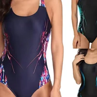 2025 Cross-Border One-Piece Sports Swimsuit Triangular Back Exposure Professional Racing Women's Suit Splice Speed Suit