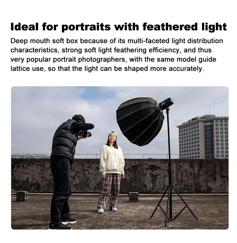 Softbox Bowen Mount CH-P 50cm 70cm 90cm Soft Box with Grid for Speedlight Flas