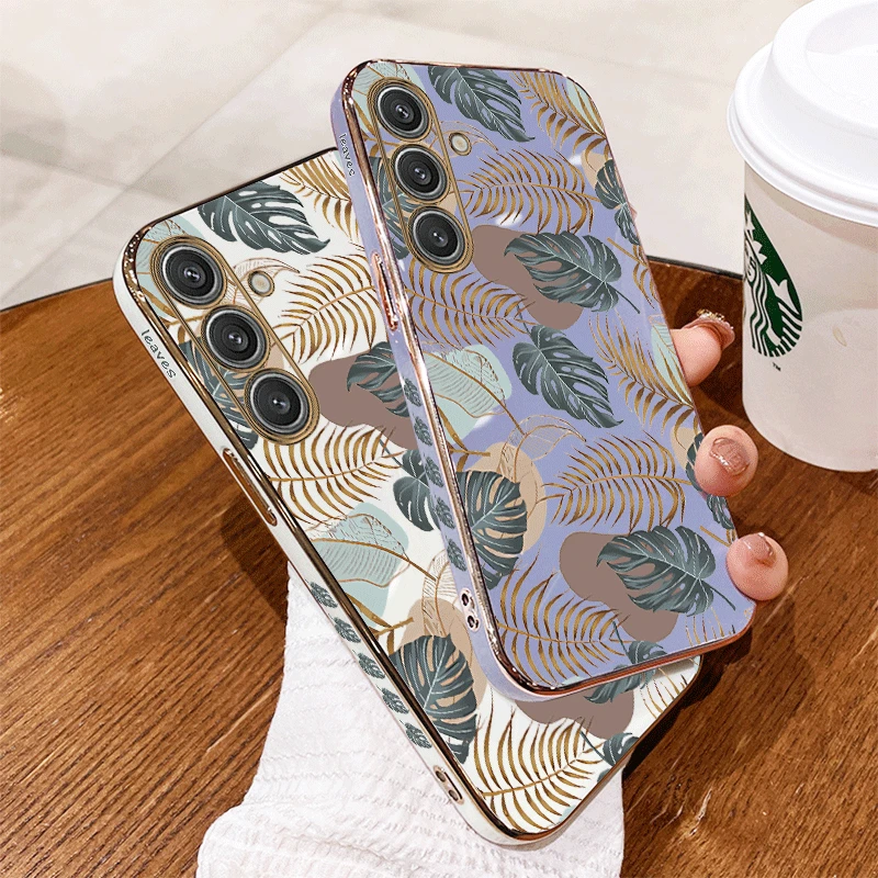 Luxurious Textured Leaf Design Phone Case