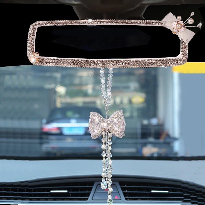 Car Accessories For Women Interior Cute, Bling Car Rear View