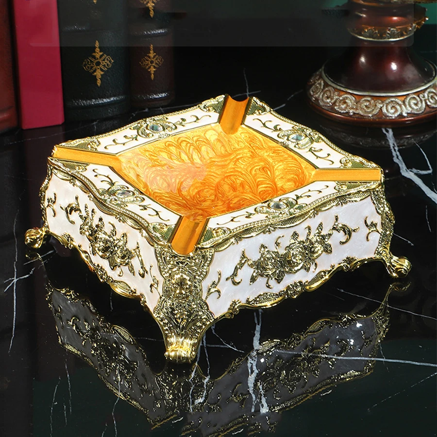 European style square ashtray cigarettes ashtray 1pc Home decoration KTV bar hotel office desk cigarette holder