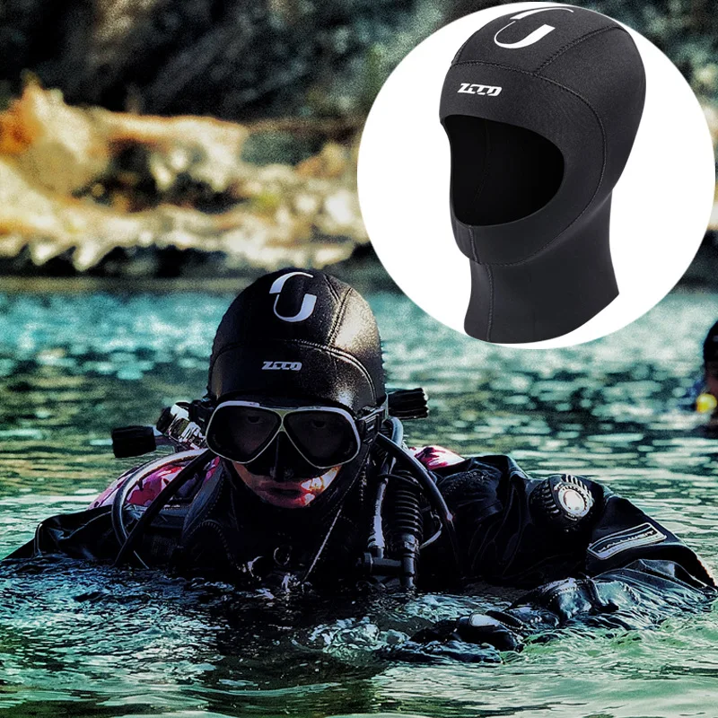 3MM Scuba Diving Cap Hood Neoprene Protect Hair Swimming Hat With Shoulder Snorkeling Equipment Hat Hood Swim Warm Wetsuit 3
