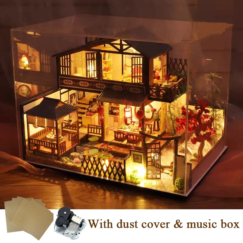 DIY Wooden Dollhouse Chinese Town Architecture Doll Houses
