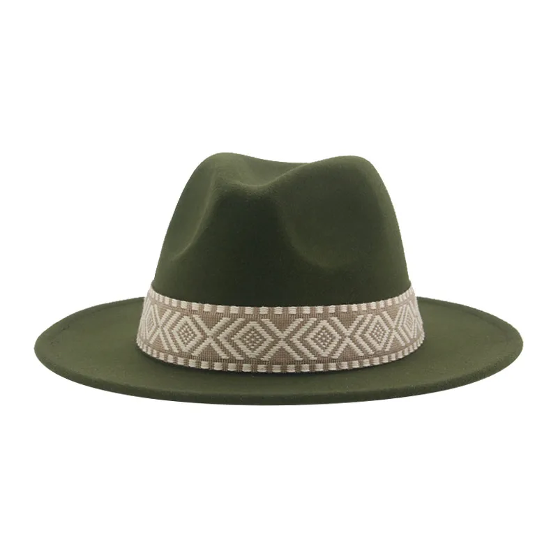 Chapeau De Cowboy En Laine à Bord Moyen - Style Western Ethnique Pour Costume, Spectacle Ou Loisirs