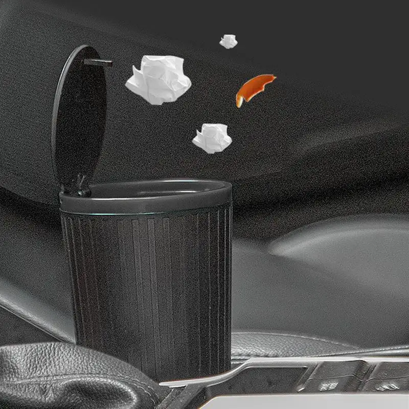 Car Trash Can Car Cup Trash Can with Lid Portable Mini Bin