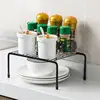 1/2PCS Storage Rack Wrought Iron Hollow Drain Shelf Single Layer Bedroom Bathroom Kitchen Storage Holder Home Accessories 5