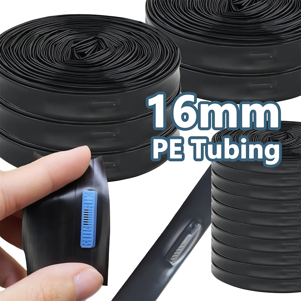 50/100m Tropfband 16mm PE-Schlauch mit 10-40cm Abstand für Garten-Gewächshaus-Bewässerung, Landwirtschaftliche Bewässerung, Soaker-Schlauch, Tropfer