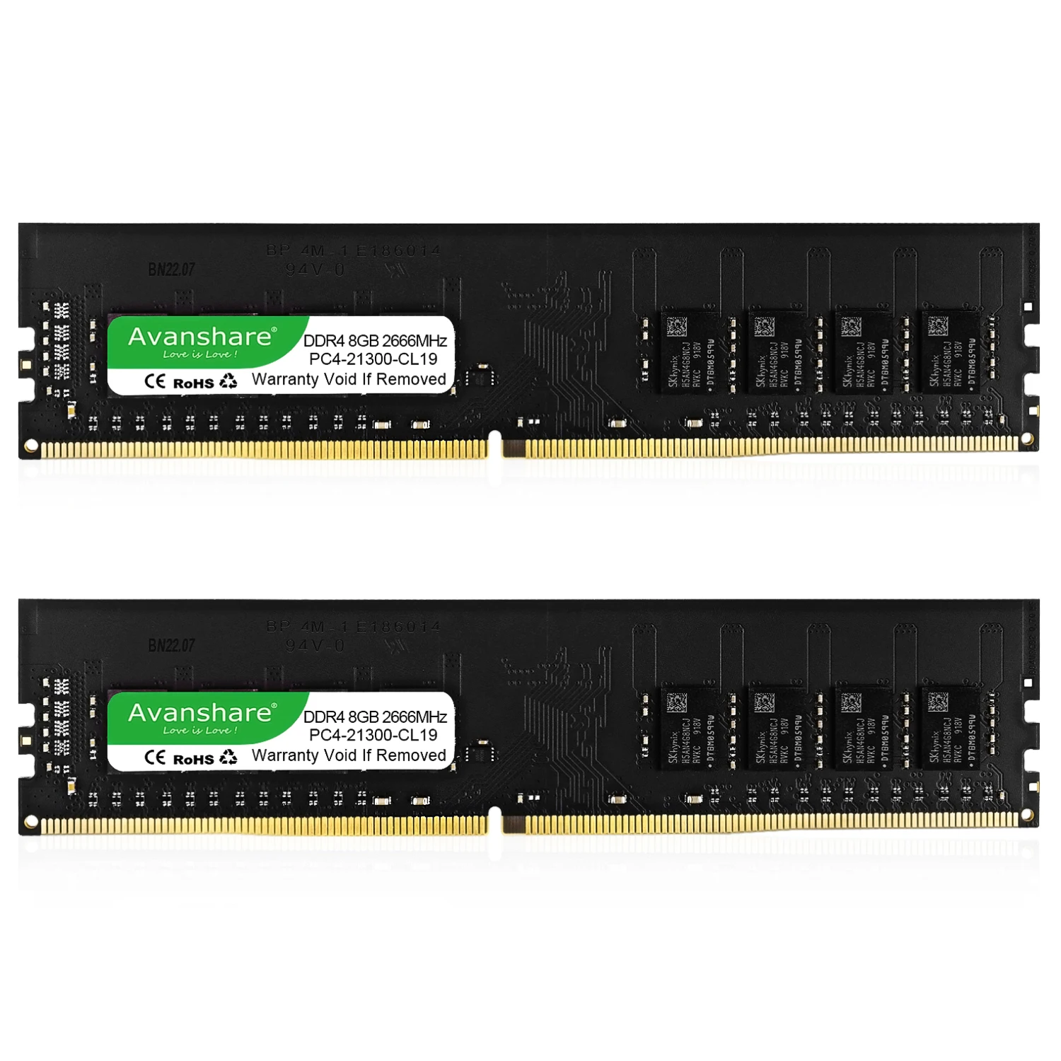 Avanshare Memoria Ram DDR4 4GB 8GB 16GB 32GB 2400MHz 2666MHz 3200MHz 288Pin For Desktop Computer Intel AMD
