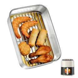 Premium Stainless Steel Rectangular Baking Dish - Versatile Large Casserole and Cooking Mould (2 pcs)