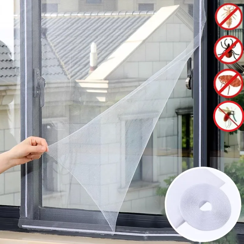 Description Picture 2 of itemReusable Window Mosquito Net Indoor Insect Fly Screen Curtain Mesh Bug Self Adhesive Mosquito Nets For Window Door Protector