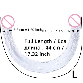 Soft Jelly Double Headed Dragon Dildos Cock Lesbian Orgasm Anal Plugs G-spot Artificial Penis BDSM Intimacy Sex Toys Flirt Dildo 4