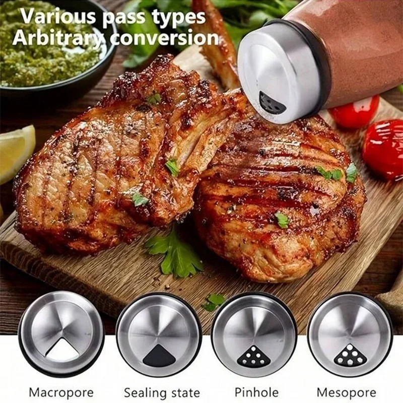 1set Spice Jar Set Rack Glass Organizer Rotating Glass Seasoning Sugar Pepper Bottles Salt Shakers Holder Kitchen Storage Rack ﻿