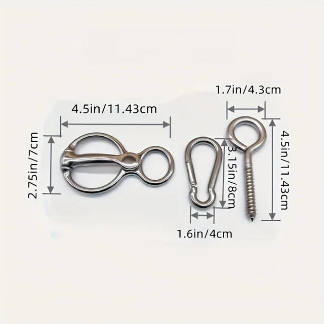 1pcs Stainless Steel Horse Tie Ring Safety Horse Hitching Ring With Easy Clip And Fixed Plate, Durable Equestrian Equipment 3